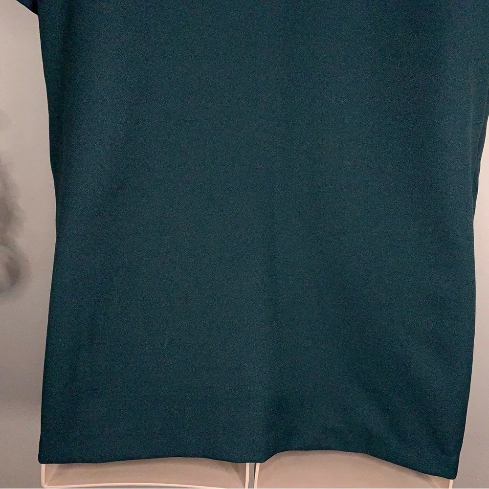 Vintage Petite 18 Jason Cody Deep Green Short Sleeve Shrug Blazer Top Open Front